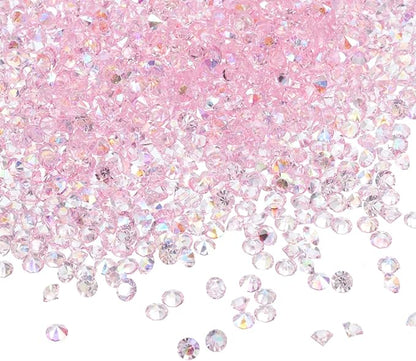 PATIKIL 14000Pcs Wedding Table Scatter Confetti Crystals 3mm Acrylic Diamonds Vase Fillers Gems for Table Centerpiece Decorations Bridal Shower Party, Light Pink AB
