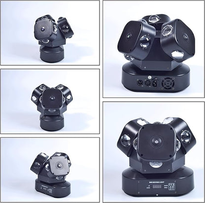 Moving Head DJ Light DMX 512 Strobe Lighting LED with Sound Activated Party RGBW Beam Lights Stage Lighting for Events DJ KTV Disco Wedding Concert Festival (12LED Stage Light w/Special Lights)