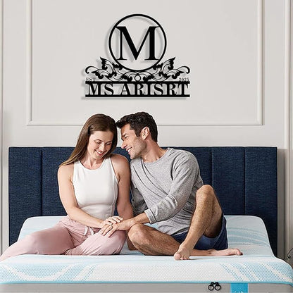 Custom Metal Name Sign, Personalized Family Last Name Signs for Home, Split Letter Monogram Wall Art Decor, Customized Metal Signs for Outdoor, Personalized Wedding Housewarming Gift