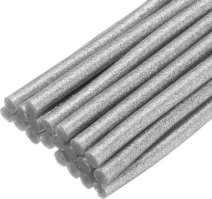 uxcell 20pcs Hot Glue Sticks for Glue Gun 7mm/0.28-inch x 4-inch Mini Hot Melt Adhesive Glue Stick Glitter Silver