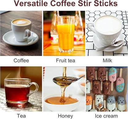 Wooden Coffee Stirrers, Thick Birch 5.5 Inches 1000PCS Disposable Coffee Stirrers Stir Sticks for Coffee & Cocktails, Natural Birch Biodegradabl Food Grade Stir Sticks for Coffee Bar