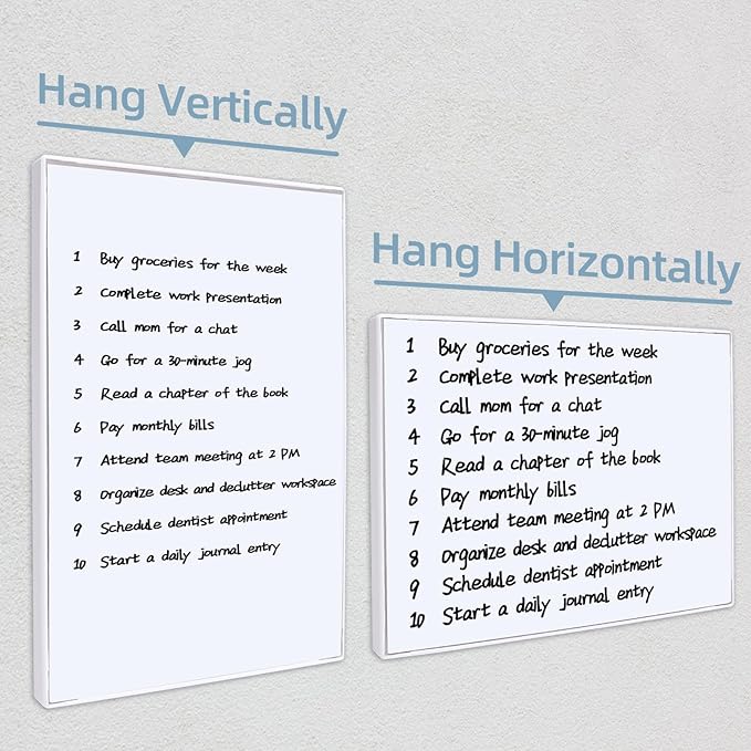 Magnetic Dry Erase Board White Board, 8.3'' x 5.8'', Small Stand-Up or Hangable Desktop Dry Erase White Board, Mini Dry Erase Whiteboard Easel for Desk with One Marker and Two Magnets