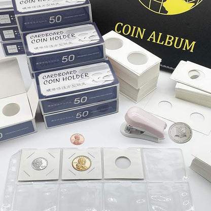 200 PCS Premium Cardboard Coin Flips 2 x 2 inch Coin Collection Supplies for Penny, Mylar Coin Flips Coin Holders for Collectors (Penny Coin Flips)