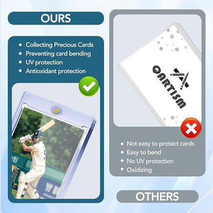 60ct Magnetic Card Holders, 35pt One Touch Card Holder, U-V Protection Hard Plastic Case for Trading Cards, Display Case for Sports, Baseball, Football, Game Cards