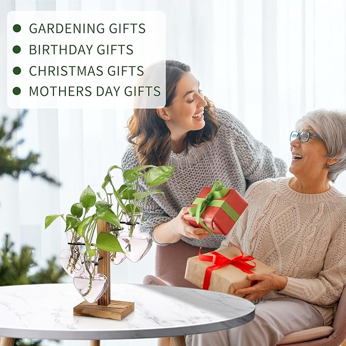 Plants Propagation Stations Plant Terrarium Kit Glass Planters for Indoor Plants House Plant Accessories Gift for Women - 4 Love Bulb Vase