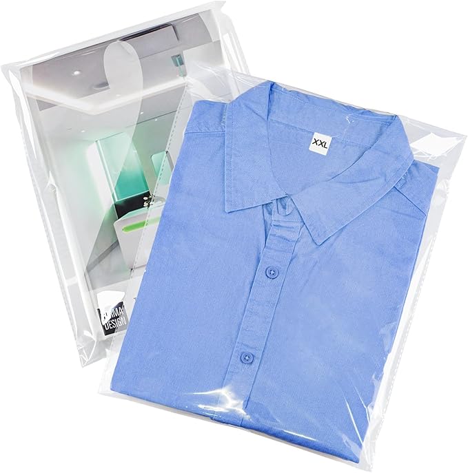 PigPotParty 12"x15" Self-Sealing Clear Cellophane T-Shirt Bags with Adhesive, 100 Pack Plastic Cello Packaging for Clothes, Gifts, Magazines, A4, Envelope, Letter & Small Business Use