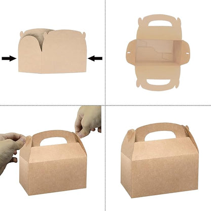 Xxcxpark 24 PCS Brown Kraft Gift Boxes 6.25x3.5x3.5, Decorative Party Favor Gift Packaging Box with Lid for DIY Crafting, Cube, Cupcake, Kraft Present Boxes for Birthday, Wedding, Anniversary