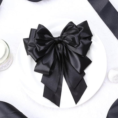 NESCCI 100 Yards Ribbon,1-1/2 Inch Black Satin Ribbon,Single Face Satin Ribbons,Perfect for Gift Wrapping,Wedding Decoration,Handmade Bows,Wrapping Bouquet,Halloween, Christmas