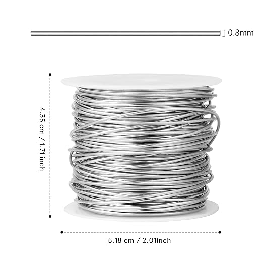82FT Jewelry Wire 20 Gauge Tarnish-Resistant Copper Beading Wires Roll Bulk for DIY Crafts Jewelry Making, Silver Wire