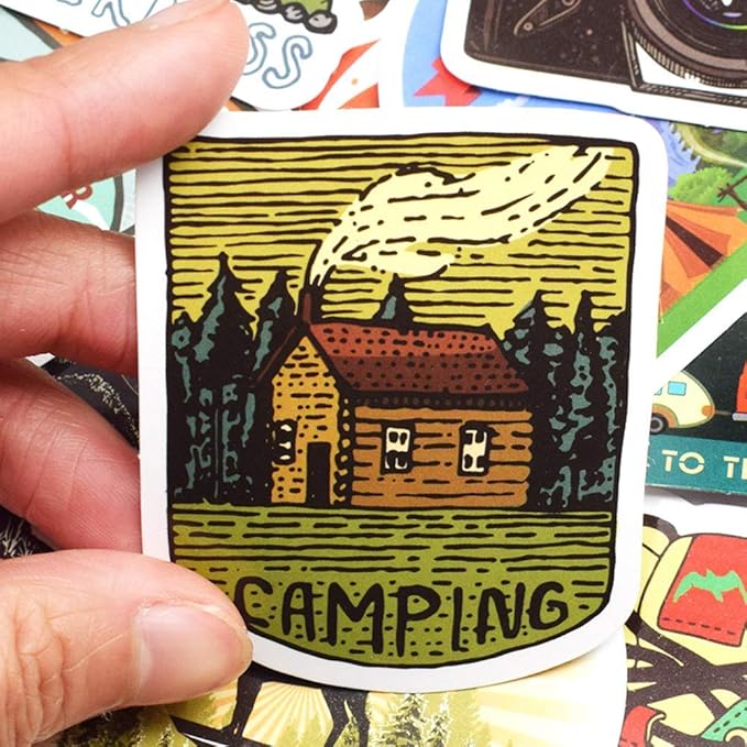 Stickers for Water Bottles Outdoor, Nature Stickers Camping Stickers Adventure Stickers for Yeti Stickers for Cooler Stickers and Decals Waterproof Vinyl Stickers for Teens Boys Kids,Girls 50Pcs