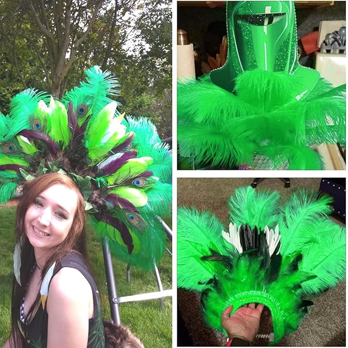 Ballinger Lime Green Ostrich Feathers - 24Pcs 10-12inch Large Green Ostrich Feathers for Vase,Wedding Party Centerpieces and Holiday Home Decor