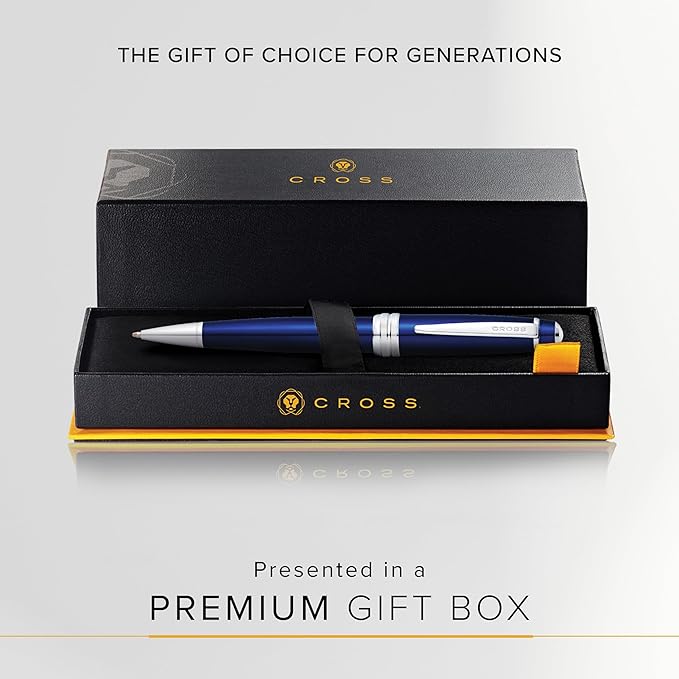 Cross Bailey Refillable Ballpoint Pen Presented in a Premium Gift Box - Medium Point, Black Ink, Blue
