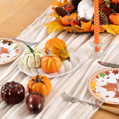 Ivory White Cheesecloth Table Runner 10 Pack Fall Table Runners Boho Gauze 120 Inches White Cheese Cloth Fall Table Decorations for Thanksgiving Weddings Bridal Baby Shower