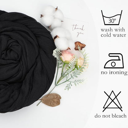 6 Pack Black Halloween Cheesecloth Table Runner 10ft Boho Gauze Fabric Cheese Cloth Table Runner 35 x 120 Inch Rustic Sheer Runner for Wedding Decor Baby Shower Party Table Centerpiece Decoration