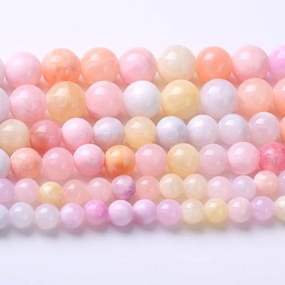 Colorful Rice Topaz Stone Beads Gemstone Round Crystal Energy Jade Beads Stone Beads for Jewelry Making DIY Bracelet Necklace Jewelry Making 1 Strand 15.5inch 31PCS 12MM