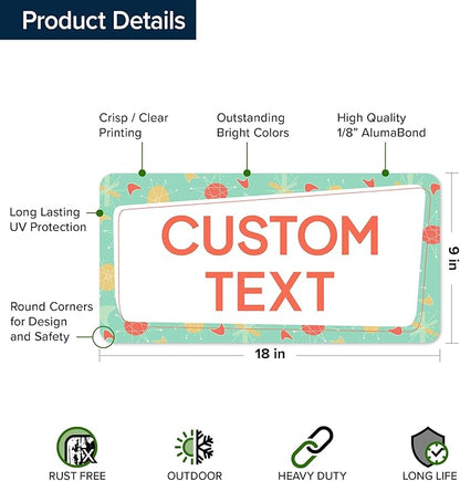 Custom Sign, Custom Street Sign, 11 Font Colors, 13 Font Styles, 4 Hole Options, 22 Sizes, 9x18 Inches, Rust Free DiBound, Fade Resistant, Made in USA by My Sign Center (Mid-Century Modern 2)