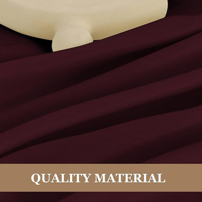 Fitable 6 Pack Burgundy Tablecloths for Round Tables - 108 Inches in Diameter - Stain Resistant and Washable Table Clothes, Polyester Fabric Table Covers for Wedding, Party, Banquet, Formal Events