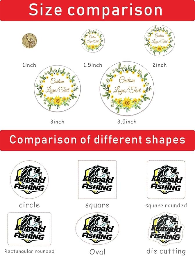 Custom Stickers for Weddings, Birthdays & Businesses - Personalized Labels with Your Logo - Waterproof, Fade and Heat Resistant - Pack of 100-1000 (Wreath P, 3 Inch)