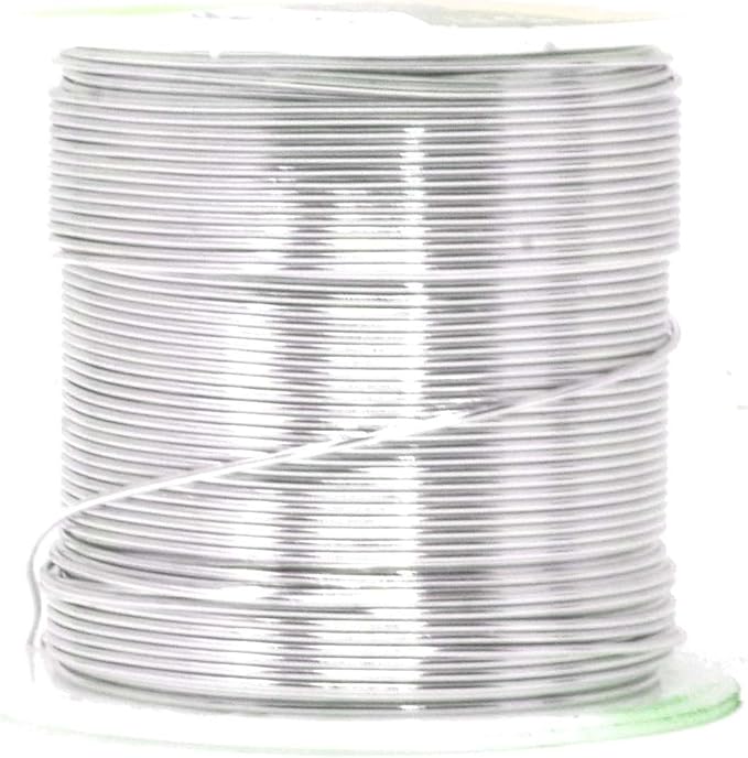 Mandala Crafts 20 Gauge Anodized Aluminum Craft Wire for Jewelry Making - 450 FT Colored Flexible Silver Combo Wire - Bendable for Bonsai Armature Crafting Sculpting