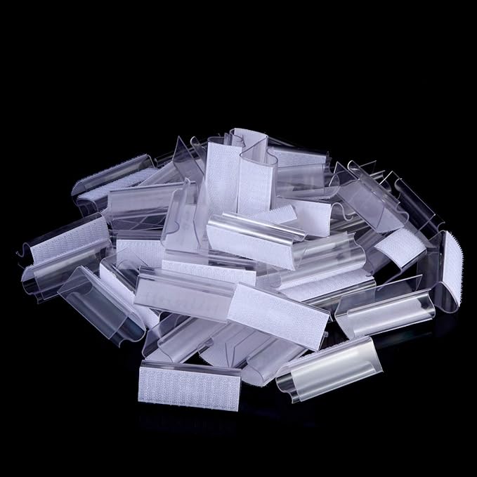 Boao 50 Pieces Table Skirting Clips EC Model Tablecloth Clips for Table 3/4 Inch - 1 Inch with Hook Loop for Indoor Outdoor Events