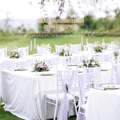 10 Pack Polyester Tablecloths, White 90 x 156 Inch Polyester Table Cloth for 8 Foot Rectangle Tables, Stain and Wrinkle Resistant Washable Fabric Table Cover for Wedding Banquet Restaurant Party