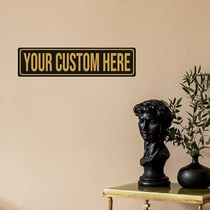 Custom Street Signs - Custom Signs Outdoor Metal Sign Customized Road Sign - Personalized Street Sign With Text Logo Photo For Office Business Workplace Home Bar Indoor Outdoor Use 4"x18"