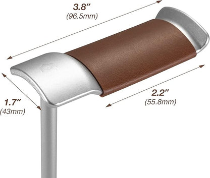 AVLT Universal Slim Aluminum Alloy Desktop Headphone Stand Anti-Slip Headset Display Organizer Hanger Rack Holder - Brown
