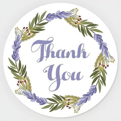 Custom Stickers for Weddings, Birthdays & Businesses - Personalized Labels with Your Logo - Waterproof, Fade and Heat Resistant - Pack of 100-1000 (Wreath O, 4 Inch)