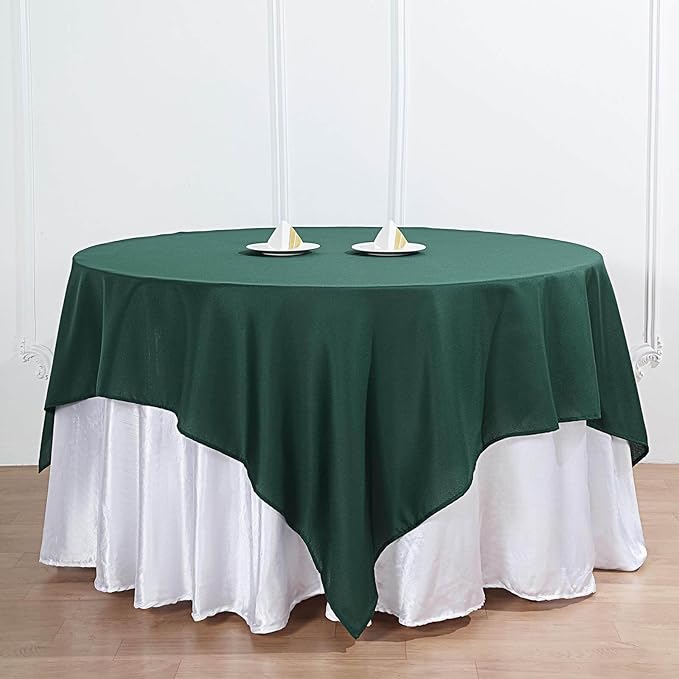 Efavormart 54x54 Hunter Emerald Green Wholesale Linens Seamless Polyester Square Tablecloth for Wedding Banquet Party Restaurant