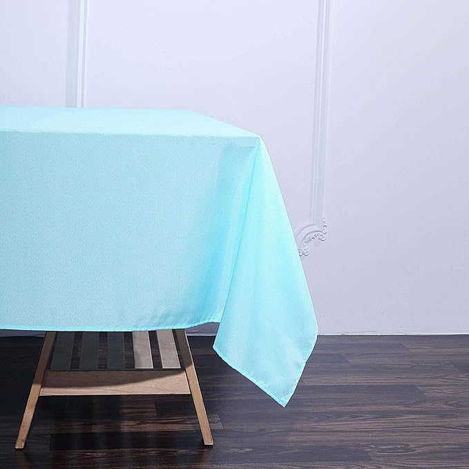 Efavormart 70" Premium Square Polyester Tablecloth for Wedding Kitchen Dining Events - Blue