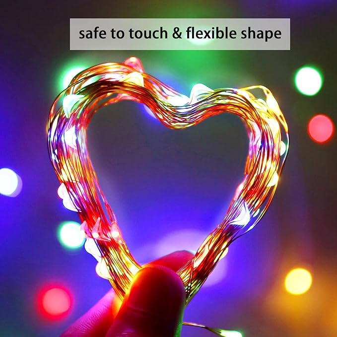 ZNYCYE 50 LED Fairy Lights with Timer, 6 Pack 8.2 Ft 8 Modes Battery Operated String Lights, Multi-Color for DIY Wedding Bedroom Mason Jar Vases Table Party Christmas Decoration