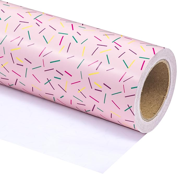 WRAPAHOLIC Wrapping Paper Roll - Mini Roll - 17 Inch x 33 Feet - Colorful Line Segment Print Design for Birthday, Party, Baby Shower