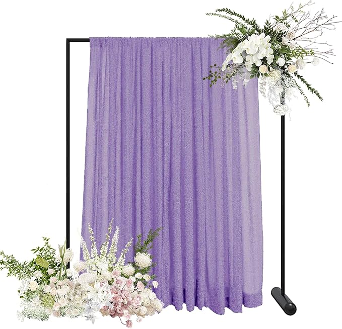 10x10FT Lavender Purple Metallic Sheer Spandex Backdrop, 1 Panel Glitter Photography Background Backdrop, Stretchy Spandex Fabric for Wedding, Party, Baby Shower, Photo Booth Decor