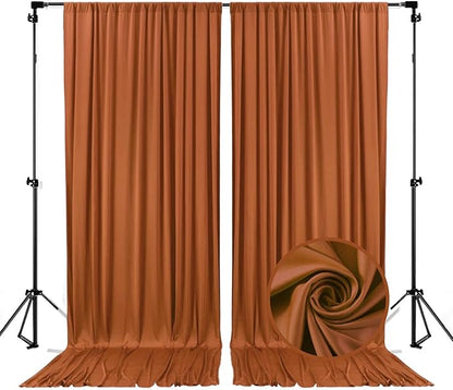10 x 7 Feet Bronze Backdrop Curtain for Partie, Background Curtains for Photoshoot, Birthday, Wedding, Halloween, Thanksgiving, Christmas, New Year Party Decorations 5Ft x 7Ft, 2 Panels
