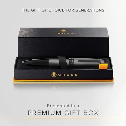 Cross Bailey Refillable Rollerball Pen Presented in a Premium Gift Box - Medium Point, Black Ink, Matte Gray