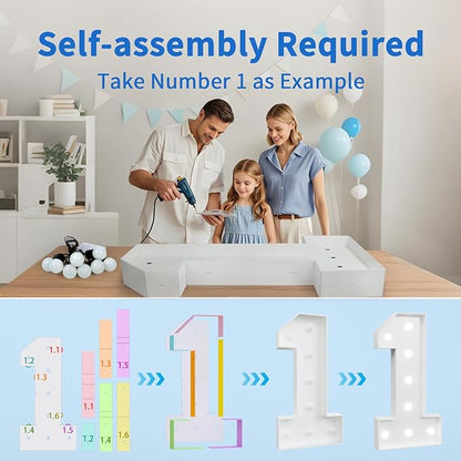 imprsv Marquee Numbers Large 33rd-Birthday Decorations: 4ft Light Up Number Party Decor 33 Year Old Women and Men Birthday Decoration Backdrop Anniversary Cardboard Big Mosaic Balloon Frame Number 33