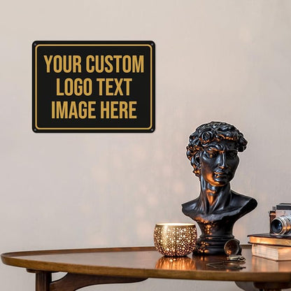 Custom Signs Outdoor Metal Sign Personalized Signs Custom Matal Sign Make Your Own Sign With Text Image Logo For Office Business Workplace Home Bar Indoor Outdoor Use 12"x18"
