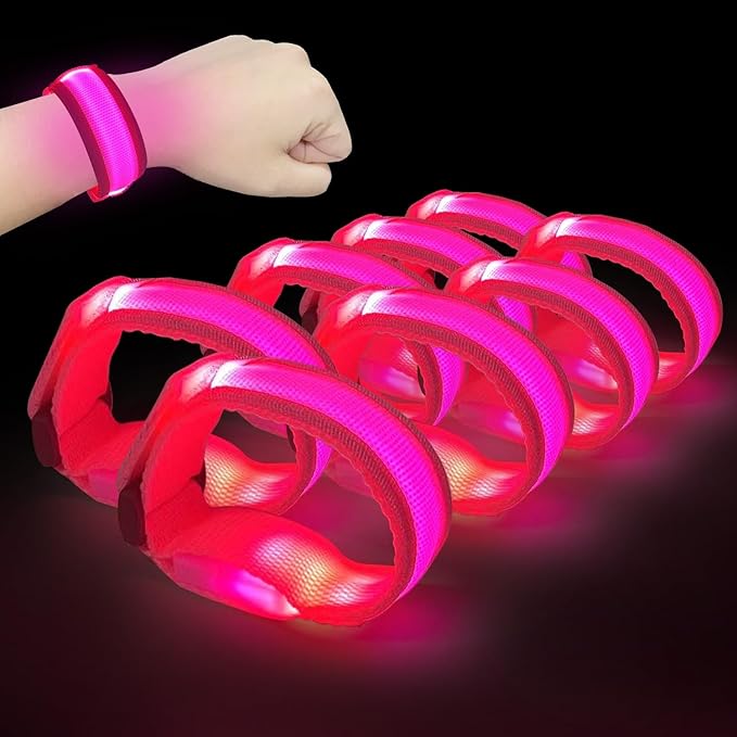 M.best 8pcs LED Light Up Bracelets Glow Flashing Wristbands Glow in The Dark Party Supplies for Wedding, Raves, Concert, Camping,Sporting Events, Party