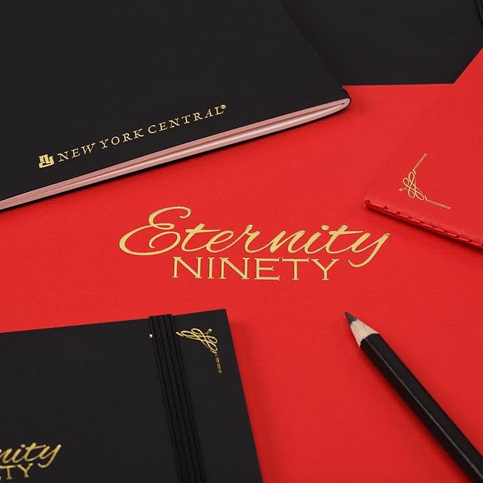 New York Central Eternity Ninety Flat Book- 4x6" Sketch Watercolor Journal, Pack of 10- Red Soft Paperback- Watercolor Sketchbook w/Elastic Band,100 Total Sheets 100% Cotton, 90 lb Cold-Pressed