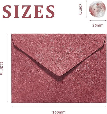 30 Pieces A6 Envelopes with 30 Seal Stickers, 6.32 x 4.45 inch Envelopes for 4 x 6 Wedding Invitation Cards, Greeting Cards, Graduation, Birthday Party Invitations, Red.