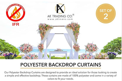 AK TRADING CO. 10 feet x 10 feet Rust IFR Polyester Backdrop Drapes Curtains Panels with Rod Pockets - Wedding Ceremony Party Home Window Decorations
