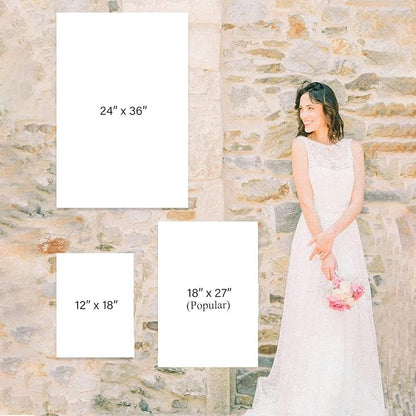 Personalized Wedding Welcome Sign, Blush Pink Floral Wedding Sign Signage 12" X 18" (Small), 27" (Medium), 36" (Large), Plastic, Modern, Pole Mount, Weather