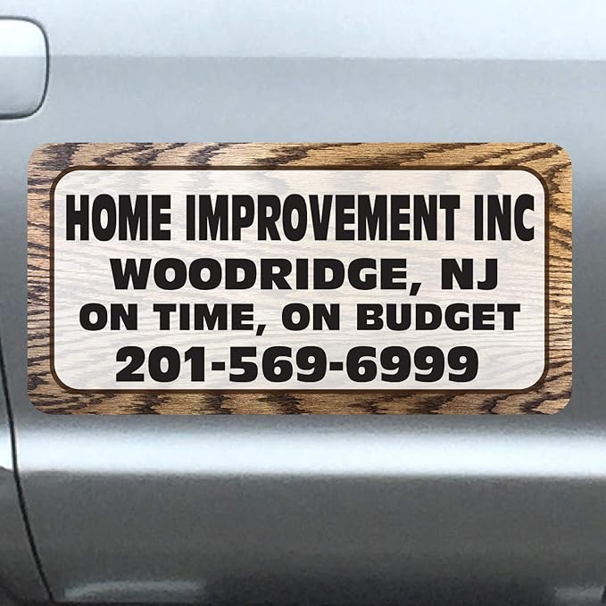 Car Magnet Signs Custom - 24"x12" (Set of 2), 30-mil Thickness with Rounded Corners (Wood)