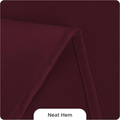 Fitable 8 Pack Round Tablecloths: Stain Resistant Wrinkle Free Circle Table Clothes, Washable Reusable Polyester Table Covers for Wedding Party Birthday Banquet Reception(Burgundy, 84 Inch)