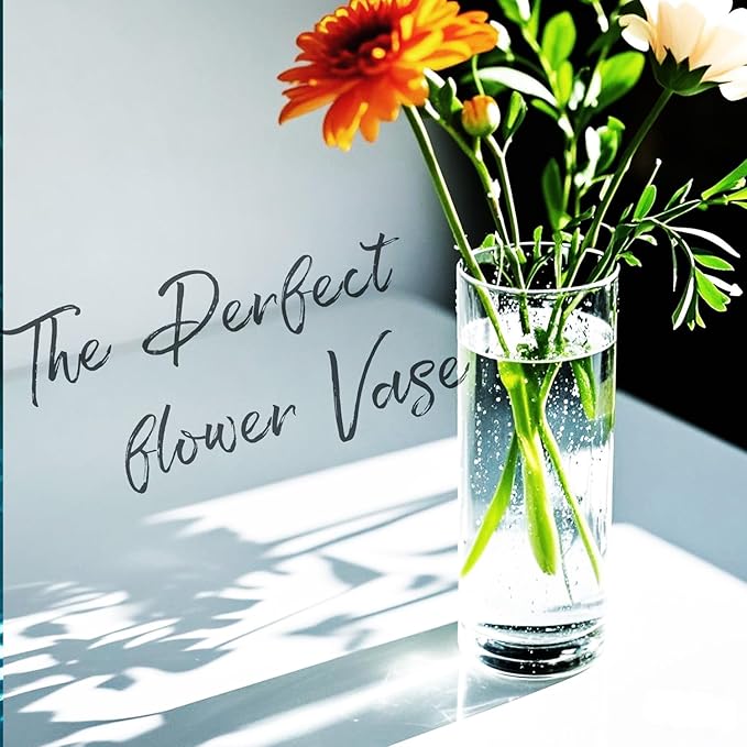 15pcs Glass Vase Cylinder Vases for Centerpieces Small Flower Glass Vases Home Decor Centerpiece Table Clear Flower Vase Decorations for Wedding＆Holiday 4,6,7.5,8,10 Inch Tall