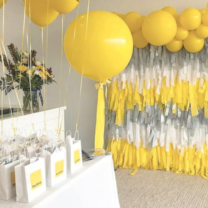 PartyWoo Light Yellow Crepe Paper Streamers 4pcs 328ft Pack of Pastel Pale Yellow Crepe Paper Streamers for Birthday Graduation Engagement Baby Shower Summer Sunflower Little Cutie Party Decorations