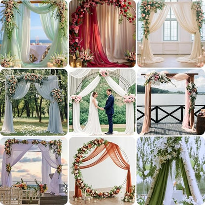 Lilac 2 Panels Wedding Arch Draping Fabric 29" x 20Ft Sheer Drapes Outdoor Curtain for Wedding Party Baby Bridal Shower Arch Ceiling Backdrop Decor