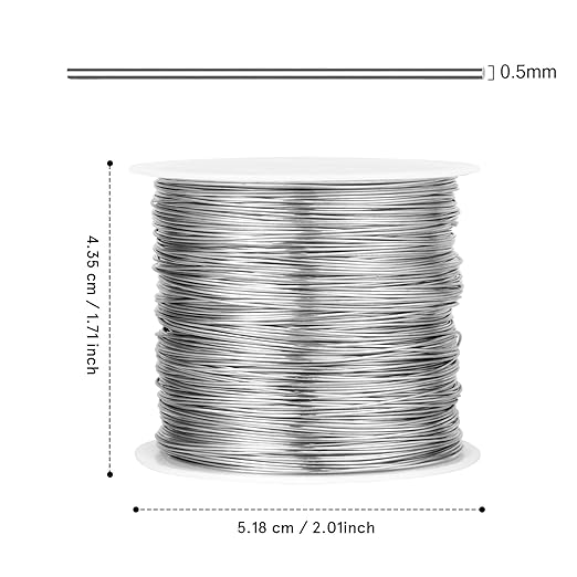 262FT Jewelry Wire 24 Gauge Tarnish-Resistant Copper Beading Wires Roll Bulk for DIY Crafts Jewelry Making, Silver Wire