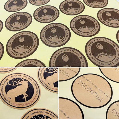 Custom Stickers for Business Logo,Personalised Logo Stickers for Small Business,Any Shape and Size Waterproof Label.Perfect for Branding, Packaging Stickers, Glossy Stickers. (Kraft Paper)
