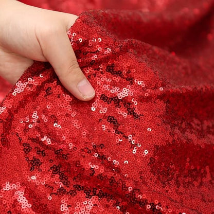 Poise3EHome Red Sequin Backdrop,8FT x 10FT Sequin Photography Backdrop Curtain for Party Decoration, Red